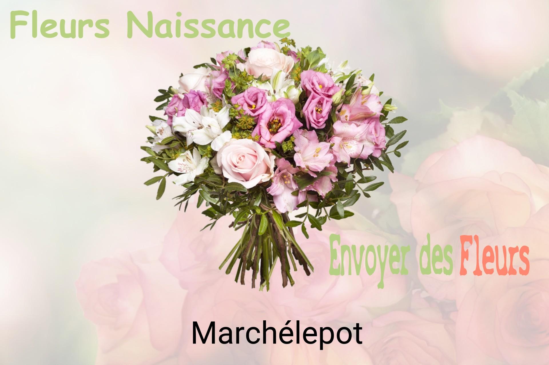 Bouquet de fleurs de naissance livré à Marchélepot