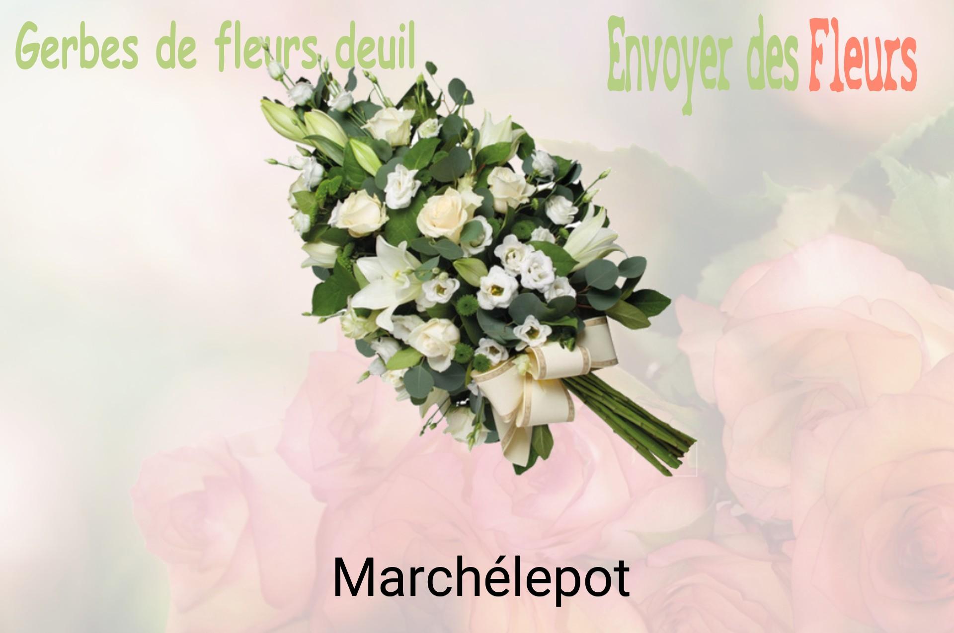 Gerbe de fleurs de deuil livrée à Marchélepot